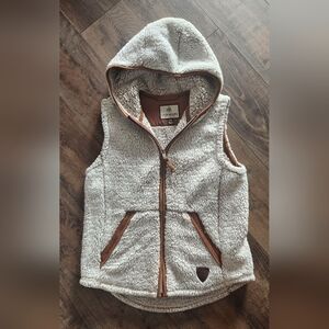 Legendary Whitetails Cream Sherpa Vest with Brown Accents